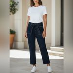 Michael Kors Dark Blue Jeans with Tie Waist Size 10 Photo 1