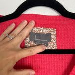 Anthropologie Women's V Neck Long Sleeve Thermal Top Coral Sz S Photo 1