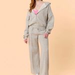 BLOGILATES Grey Fleece Zip Up Hoodie Oversized Cropped Casual Lounge Size L Gray Size L Photo 6