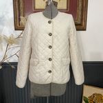 J.Crew Quilted Signature Puffer Lady Jacket PrimaLoft Dusty Ivory - Sz 6 ๐งก๐ Photo 1