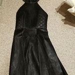 Bariano Faux Leather Halter Dress Photo 4