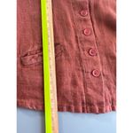 Flax  Burnt Orange Button Front Lagenlook Jacket Top 2 Pockets Size P US 4-6 Photo 12