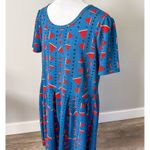 LuLaRoe Triangle Watermelon Midi Dress Photo 4