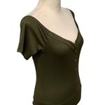 SLJ APPAREL Olive Green Ladies Ribbed Bodysuit NEW WITH TAG Size M/L Photo 2