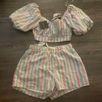 Le lis NWT Le  Zelda Stripe Crop Top and shorts set. Size Medium  Top: Large  Shorts: Medium Photo 9