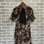 ASOS Hope & Ivy Full Length Floral Black Elegant Dress with peplum waist Size 10 Photo 6