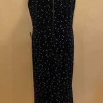 Gabby Skye 🛍️ Black White Sleeveless Polka Dot Fit & Flare Midi Dress 16 NWT Photo 6