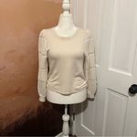 Splendid #179  LILIANA CREAM WHITE SAND SWEATER KNIT SLEEVES TOP SIZE MEDIUM Photo 3