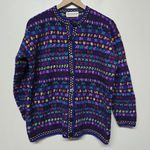 Ana Miranda Chunky Sweater Cardigan Hand Knit Alpaca Wool Blend Blue Fair Isle Size undefined Photo 0