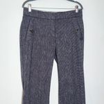  Marisa Linen Blend Dress Pants Size 6 Loft Navy Flare Leg Trousers Photo 2
