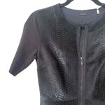 Elie Tahari  Coralie‎ Calf Hair Zip Up Dress Black NWT Sz 0 Photo 3