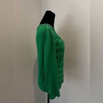 Anthropologie  Little Yellow Bird Green Waves Mermaid 3/4 Sleeve Cardigan Small Photo 2