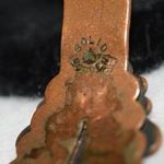 Source Unknown Vintage Solid Copper Stamped Native American Western Turquoise Cuff Bracelet Photo 3