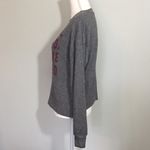 Modern Lux NWOT Gray Stressed Blessed Wine Soft Sweater Top Photo 1