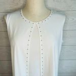Kasper  Women’s White Split Front Studded Tunic Top Size Small Photo 1