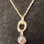 Perlasque Pendant Necklace & Earrings Set NWOT Silver Photo 1