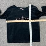 Victoria's Secret Victoria’s Secret Velour Embroidered Open Split Back Shirt Black Small Photo 11