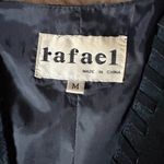 Vtg Rafael black suede nylon moto biker western rockabilly vest women's medium Photo 1