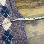 Northern Isles Argyle Wool Sweater Vest w/ Wood Buttons Light Purple Vintage Photo 4