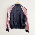 Forever 21 Floral Embroidered Bomber Jacket - Black and Pink Photo 1