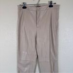 ZARA Tan Faux Leather Skinny Ankle Pants Womens M Fall Preppy Classic Photo 7
