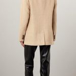 ANINE BING Tan Fishbone Wool Blend Double Breasted Relaxed Blazer Jacket Size S Photo 1