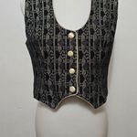 Vintage Hobby Horse Black & Gold Aztec Waistcoat Show Vest Size Medium Photo 0