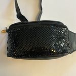 BLACK METAL MESH WAIST BELT BAG AWESOME FANNY PACK 8”X 3” VEGAN ADJUSTABLE STRAP Photo 2