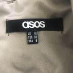 ASOS  Taupe Satin Square Neck Dress - Size 6 Photo 6