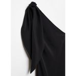 Mango  BLACK ASYMMETRIC BOW MAXI DRESS WITH SLIT XS NEW $129.99 #758 Photo 4