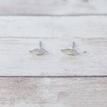 Very Small Silver Tone Feather Stud Earrings Photo 3