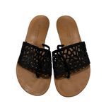 Paul Green  Laser Cut Black Low Wedge Thong Sandal, Sz UK 6, US 8.5 Photo 2