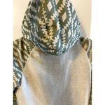Ampersand Avenue Aztec Double Hooded Sweatshirt S Sweater Weather Green Oatmeal Photo 2