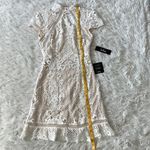 Lulus  Women’s high neck lace open back dress in cream/ ecru size XS Photo 3
