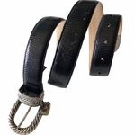 Brighton Vintage: ♡ Heart Charm Leather Belt ♡ Croc Embossed ♡ Two Tone Metal Photo 12