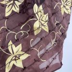 None Sheer Embroidered Y2K Sequin Women Top Sz M Brown Boho Festival Whimsigoth India Photo 3