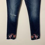 Driftwood NWOT Colette Straight Leg Floral Trim Raw Hem Jeans Size 25 Photo 5