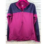 Nike Women's  Pro Long Sleeve 1/4 Zip Tee XL Magenta Navy Photo 1