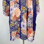 Johnny Was NWOT Blue Floral Pockets KIMONO Coat Sz S Photo 4