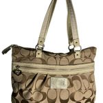 Coach  Poppy Stylish Tan Designer Tote Bag Photo 0