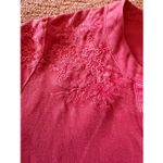 Vineyard Vines  Pink Embroidered Linen Blend Tie Sleeve Blouse Size XS Photo 2