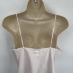 Vintage 80s Sara Beth Satin Cami Top Small Pink White Lace Embroidered Beaded Photo 5