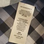 Burberry  Blue Iconic Nova Check Plaid Chic Feminine Pullover Blouse Size Medium Photo 4