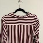 Velvet Heart  Rayon Striped Button Down Blouse, Soft Rose & White, Size M Photo 9