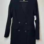 Open Edit  Black Double Breasted Blazer Mini Dress Size Medium New Photo 0