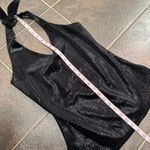 Hot Kiss NEW Vintage  Velvet Halter Neck Top Metallic Black S Deadstock NWT Photo 10