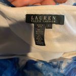 Ralph Lauren Lauren  Blue White Floral Ruffle Silk‎ Skirt Women's Size Large Photo 4