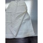 Valerie Stevens White Linen Midi Front Patch Pockets A Line Skirt Small Photo 2