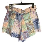 Rachel Zoe  100% Linen Colorful Patchwork Paisley Boho Hippie Shorts M #758 Photo 1