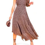 ASTR Wo sabel one shoulder animal print dress  the label S 122$ revolve fall boho Photo 0